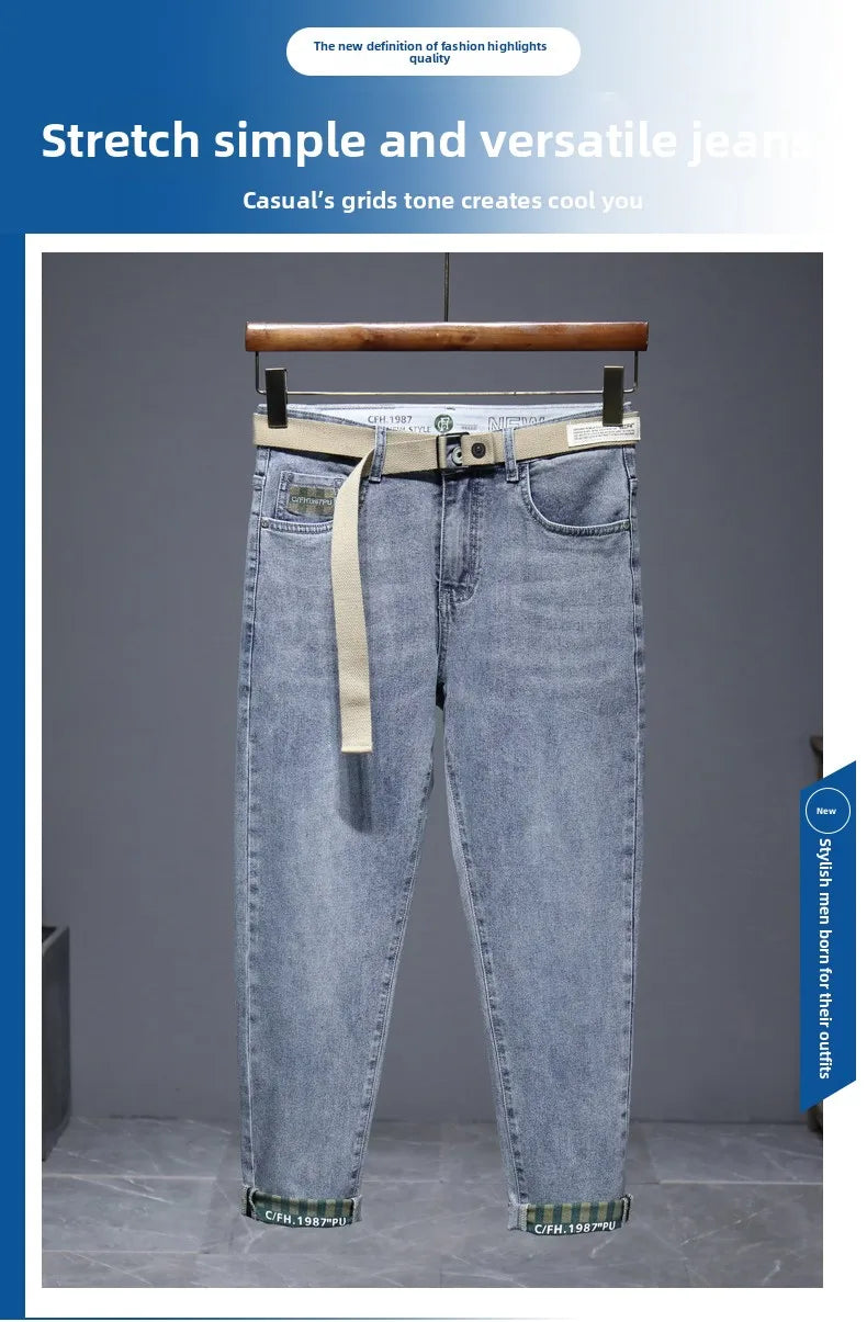 Hot Summer Jeans for Men, Trendy Korean Style, Slim Fit