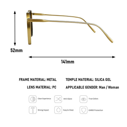 UV400 Protection Oval Sunglass Men Luxury Metal Frame Sunglasses Women Trendy Fashion Glasses Dropshipping Gafas De Sol Hombre
