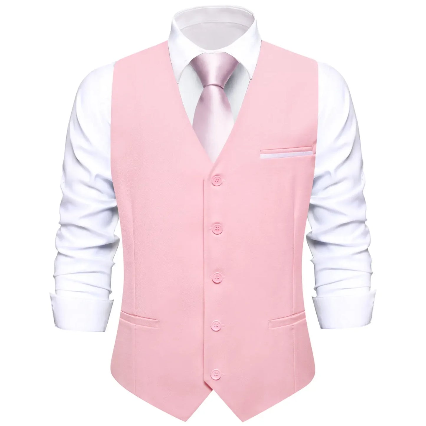 Men's Vest Elegant Green Waistcoat Necktie Handkerchief Cufflinks Sets for Male Wedding Business Party Designer Gift
