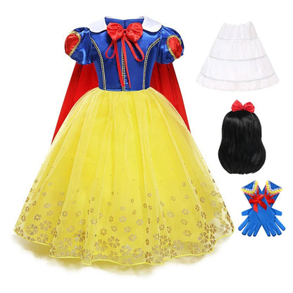 Girls Snow White Dress Kids Princess Dress Up Costumes Toddler Snow White And Huntsman Fancy Clothing Christmas Party Outfits