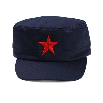 Unisex Cotton Men Cap Spring Summer Beach Outdoor Street Street Cool Church Sunhat Flat Top Hat With Red Star Dropshipping