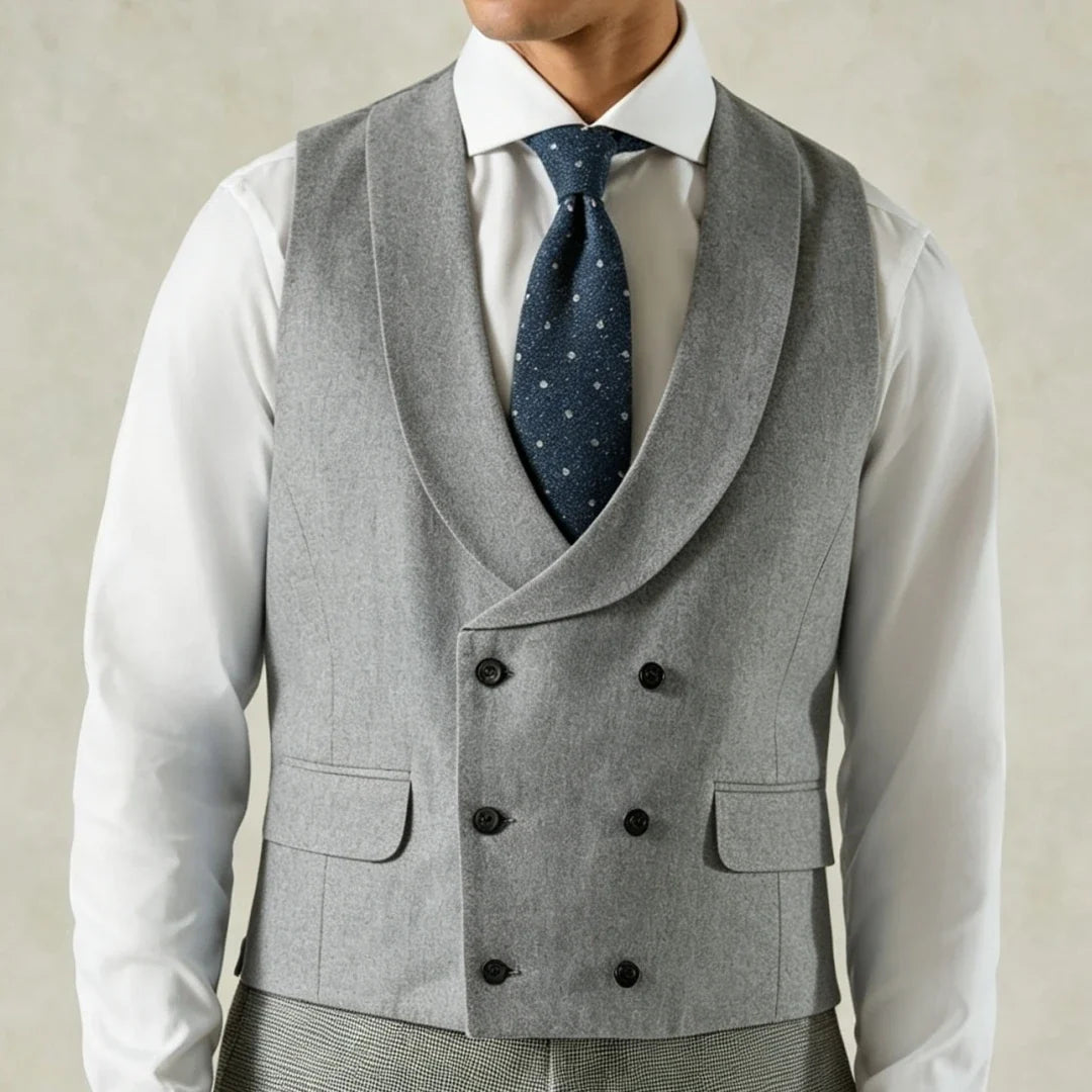 Men Vest Pink Solid Double Breasted With Lapel Waistcoat For Wedding Banquet Business Work Office Casual Daily Men Suit Vest