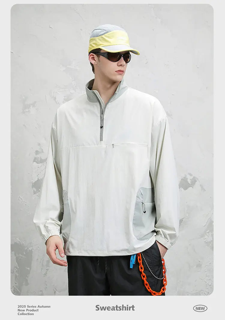 Autumn Utility Sweatshirt | Water-Repellent + Static Control + 4-Way Stretch (Unisex) Casual Loose Fit T-Shirt