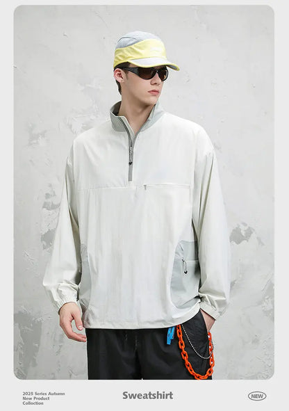 Autumn Utility Sweatshirt | Water-Repellent + Static Control + 4-Way Stretch (Unisex) Casual Loose Fit T-Shirt
