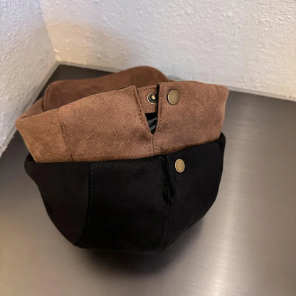 Chamois Leather Berets Women Spring Autumn Winter Berets Adjustable Y2k Forward Hat Korean Style Flat Newsboy Cap Spicy Girls