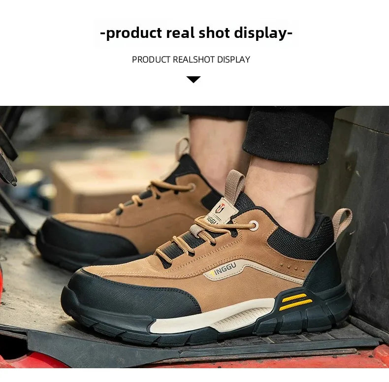 New Fashion 2025 Genuine Leather Insulation 10KV Work Safety Shoes Indestructible Multifunctional Sneakers Waterproof Male Boots