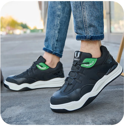 Fashion 2025 New Work Shoes Men Steel Toe Anti Smashing Indestructible Sneakers Splicing Design Comfortable Male Footwear