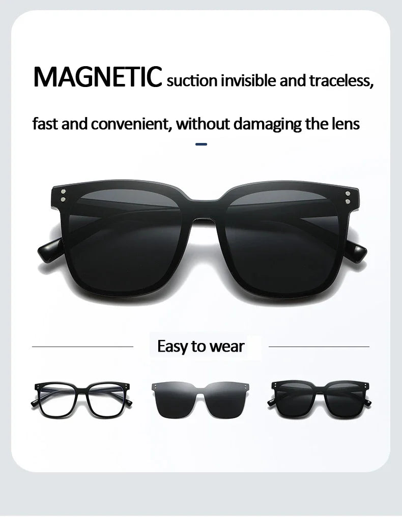Cycling Polarized Clip On 6 In1 TR90 Myopia Sunglasses Women Magnet Sunshade Sun Glasses Eyeglasses Frame Come With Glasses Box