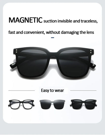 Cycling Polarized Clip On 6 In1 TR90 Myopia Sunglasses Women Magnet Sunshade Sun Glasses Eyeglasses Frame Come With Glasses Box