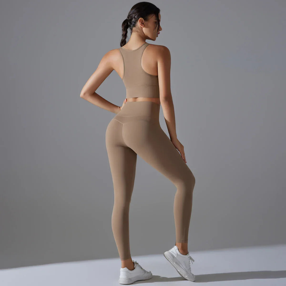 Yoga Set Women's tracksuit Women Fitness Crop Top Shockproof Sports Bras Yoga Gym Running Pants Sportswear Running Fitness Yoga