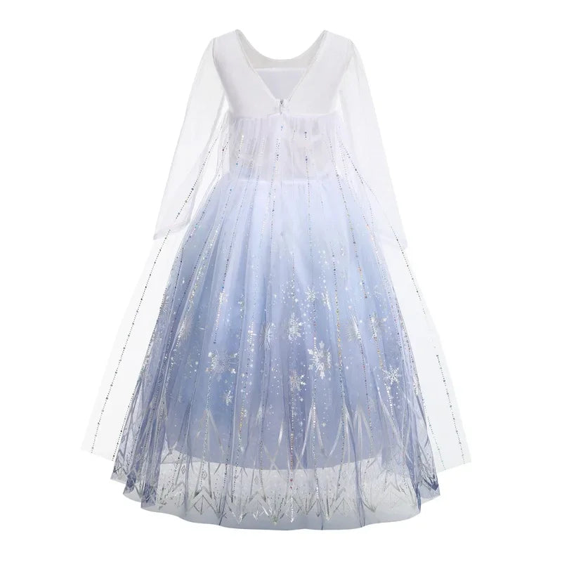 Elsa Dress for Girls 2-10 Yrs Birthday Role Anna Elsa Princess Dress for Kids Halloween Carnival Party Girls Costume