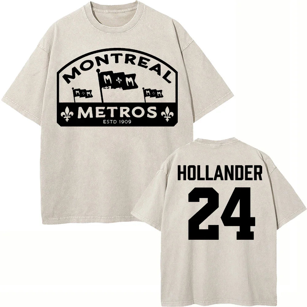 100% Cotton Vintage Washed 24 Hollander Montreal Voyageurs Tshirt Fashion Men TV Heated Rivalry Ilya Rozanov 81 Tees Shirts Tops