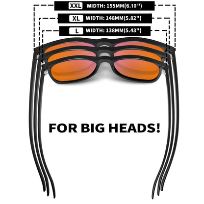 XXL 99% Blue Light Blocking Glasses for Big Heads Men Women UV400 TR90 Oversized Computer Sunglasses 8806