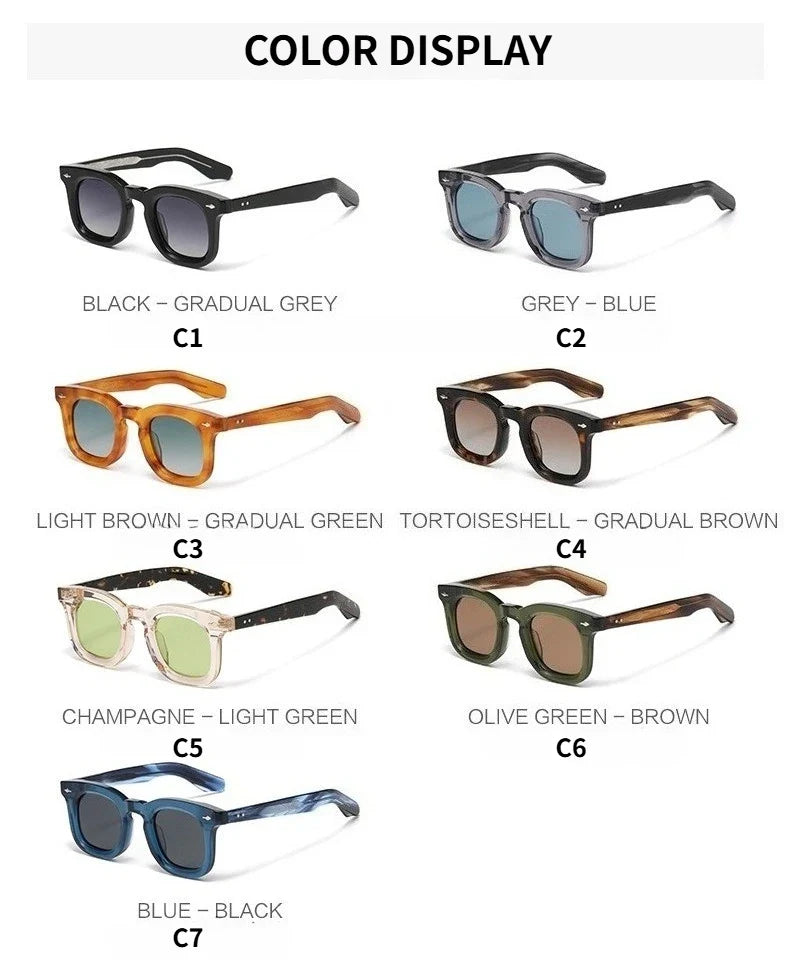 2025 Fashion Retro Handmade Acetate Women Polarized Sunglasses Outdoors UV Protection Men Sunglasses Support Prescription Lenses