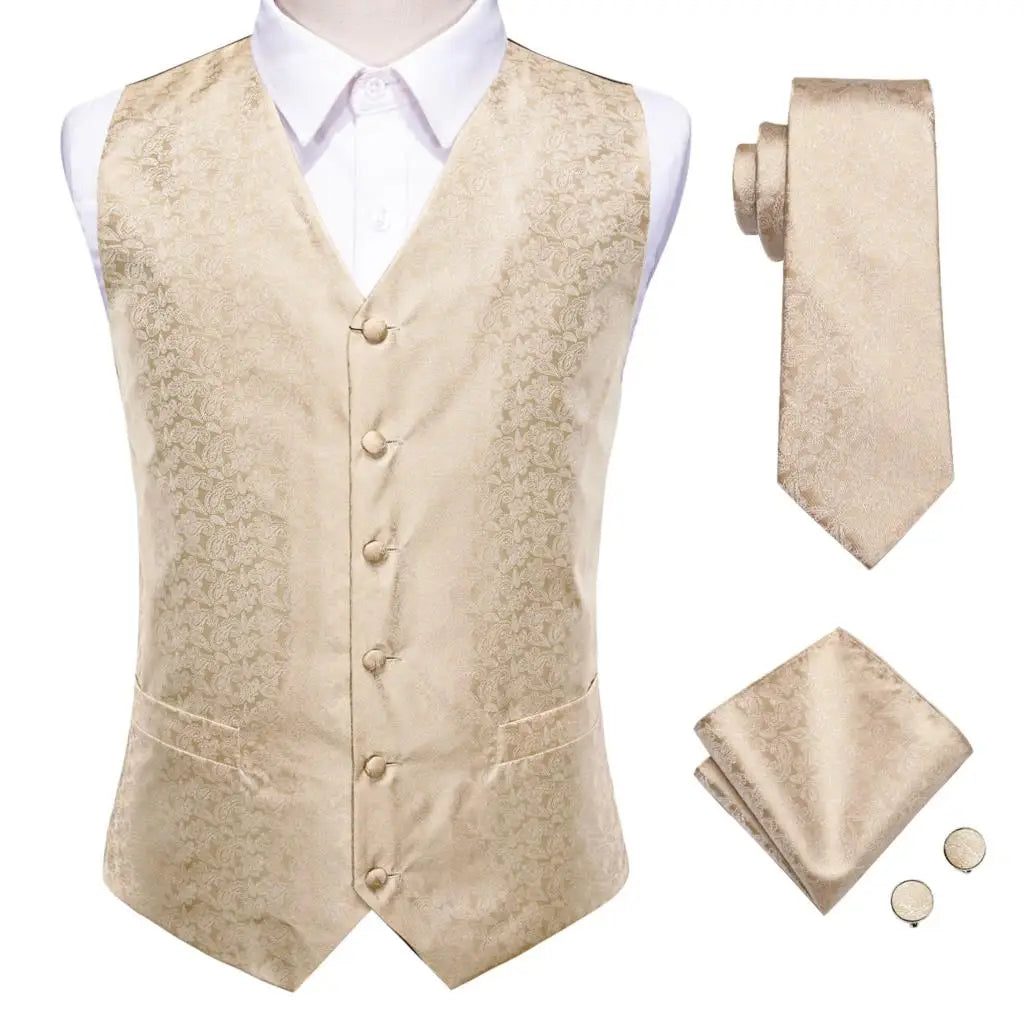Mens Vests Tie Sets V-Neck Grey Red Purple Blue Green Pink Black Waistcoat Hanky Cufflinks Wedding Business Designer