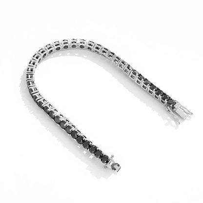 2mm 3mm 5mm Black Moissanite Tennis Bracelet For Women Man Gift S925 Sterling Silver Sparkling Lab Diamond Hand Chain