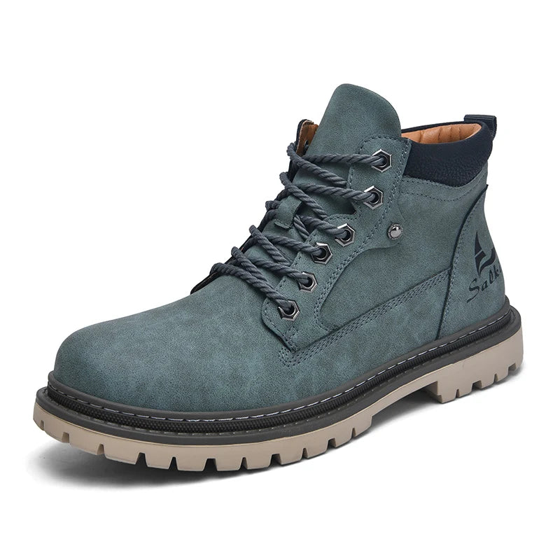 Handmade Men Boots Autumn Outdoor Hiking Boots Ankle Winter Leather Shoes Sneakers Hombres Botas High Top Footwear Anti Slip