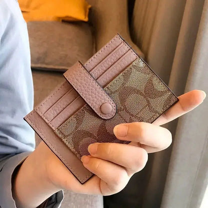 Monogram Ultra-thin Ins Style Porte-cartes Mode Mini Courte Enveloppe Pour Femmes Appliques Porte-cartes et porte-identité Portefeuille de cartes de crédit
