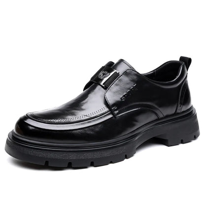 Spring Autumn New Increase Leather Shoes for Men Black Business Casual Platform Shoes Male Fashion High Quality Dress Shoe Man
