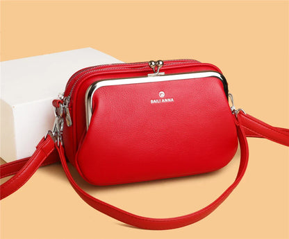 Elegant Shoulder Bag for Women Soft Leather Crossbody Bags Designer Multiple Pockets Messenger Bag Ladies Purses and Handbags