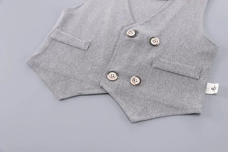 Autumn New Kids Girls Boy  Formal Gentleman Vest Shirt Pants 3pcs/set Clothing Set Spring Children Tracksuits Clothes Sport Suit
