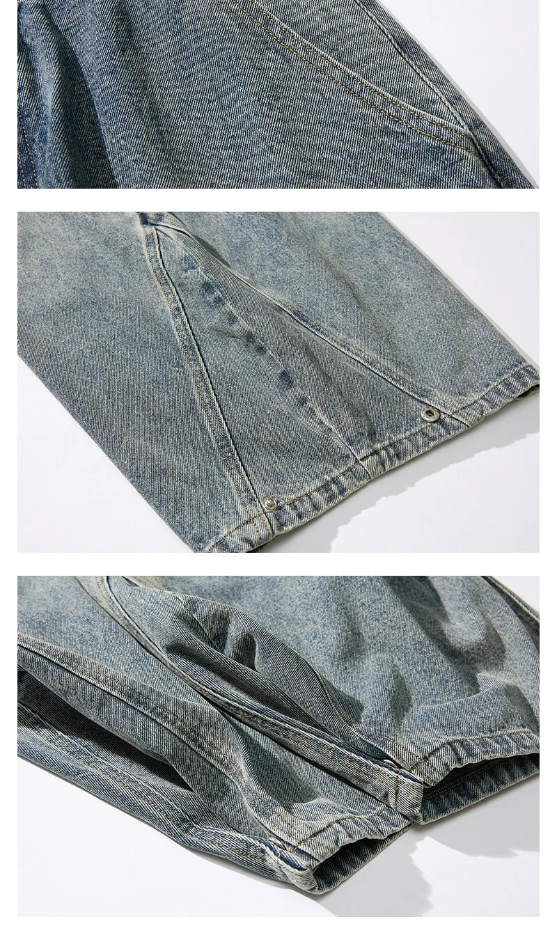 Spring Men Streetwear Denim Pants Men Harajuku Washed Baggy Jeans Men Y2K Fashion Punk Casual High Waist Wide Leg Pants