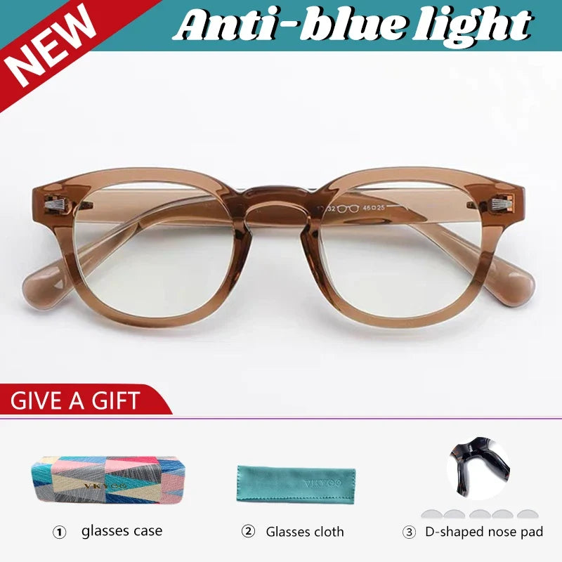 Fashion Simple Round Geometric Design Women's Anti-Blue Light Glasses Men's Reading Glasses Customizable Prescription