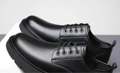 2026 Men's Leather Shoes Breathable Perforated Odor Free Business British Style Office Soft Sole Wear Resistant Casual Footwear