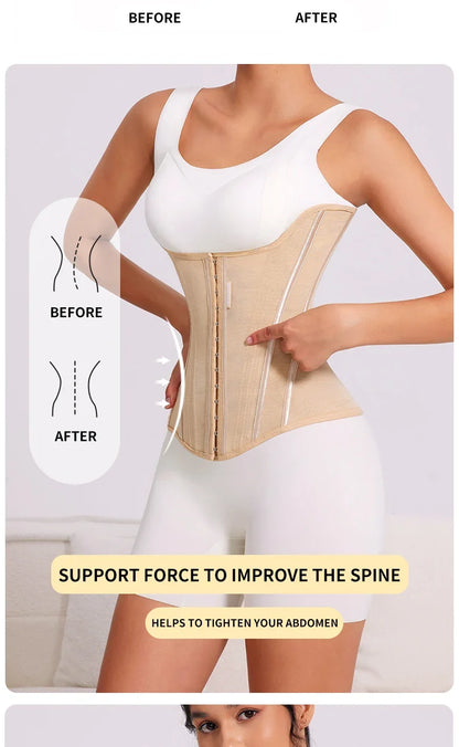 U-shaped Waist Trainer Corset Workout Body Shaper Breast Lifted Waist Trainer Soft Steel Bone Slimming Women's Shapewear