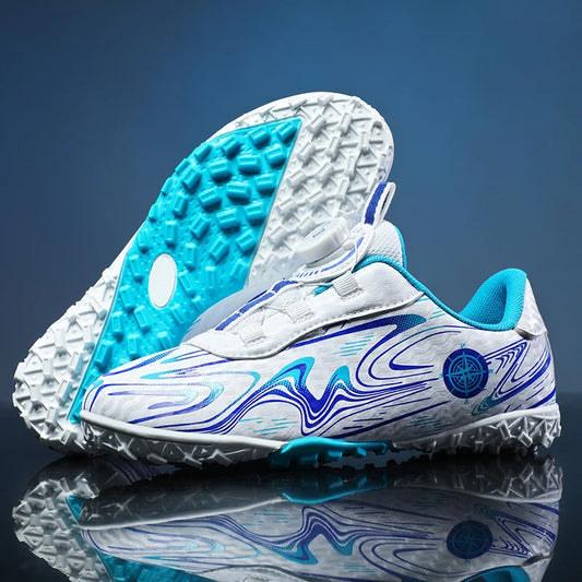 Kids Soccer Cleats Boys Girls Professional Football Shoes FG/TF Grass Training Non-Slip Athletic Sneakers Breathable Comfortable