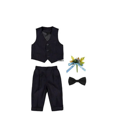 Kids 1 Year Birthday Dress Baby Boys Velvet Blazer Jacket Pants Photograph Suit Children Formal Wedding Performance Evening Wear