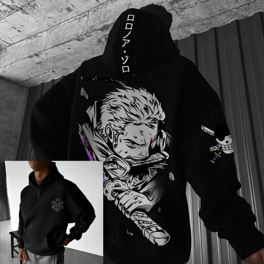 2026  Anime Hoodie Graphic Sweatshirt Men Women One Piece Zoro Streetwear New Spring Casual Pullover Jacket Long Sleeve Tops