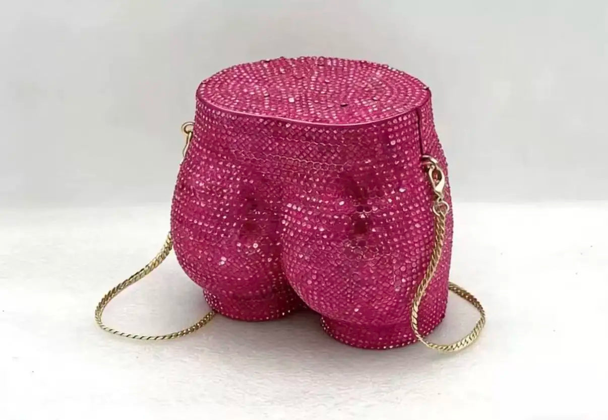 Ass Shaped Rhinestone Handbags Luxury Designer Crystal Evening Bags Women Diamonds Wedding Party Clutches Bridal Purses