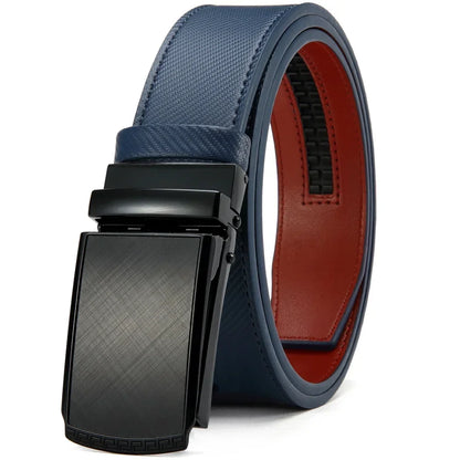 New Mens Belt Automatic Genuine Leather Luxury Belt of Men Male Metal Automatic Buckle Designer High Quality Waist Belt Black