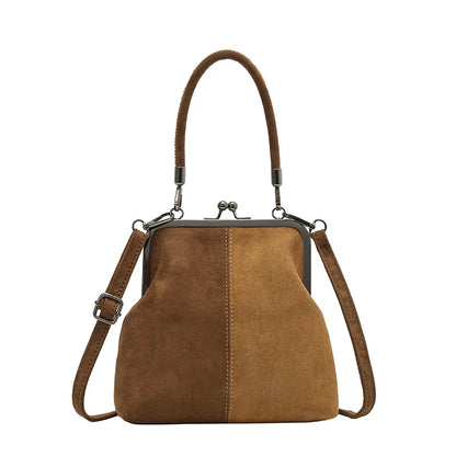 Women's Retro Frosted Splice Handbag Large Leisure Travel Trip Shopping Work Commuting Crossbody Shoulder Bag Elegant Clutch Bag