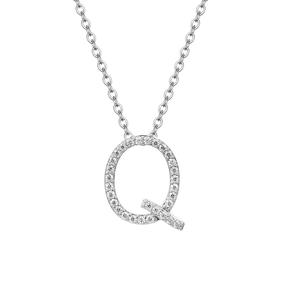 D VVS1 Color Moissanite Letters Necklace Pendant 100% 925 Sterling SIlver for Women Man Fine Jewelry Accessories Gift