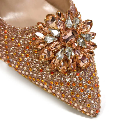 Nigerian Women Heel Party Ladies Italian Design Shoes And Bag Set Decorated with Rhinestone Handbag Wedding Party