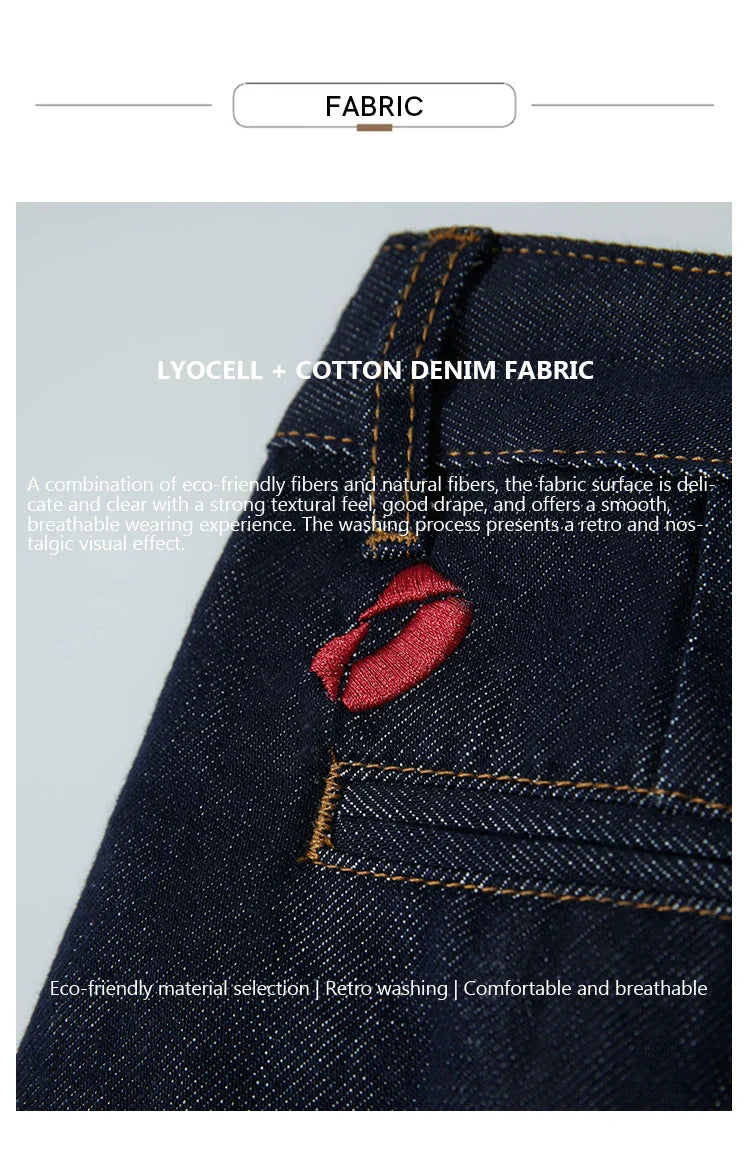 Minimalist Women Casual Jeans 2025 Autumn Korean Style Embroidery Loose Denim Wide Leg Pants Luxury Jeans Trousers 12543142