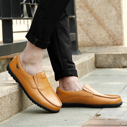 Genuine Leather Men Casual Shoes Brand Soft Italian Men Loafers Moccasins Breathable Slip on Black Driving Shoes Plus Size 37-47