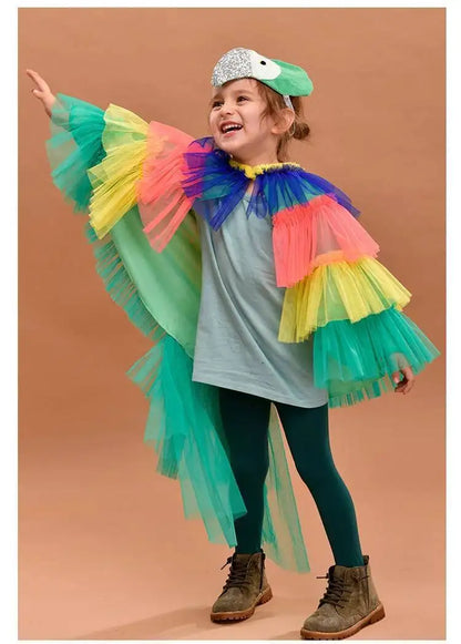 Halloween Children's Costume Cosplay Animal Parrot Performance Costume Kid Cloak Kindergarten Prom Animal Clothing