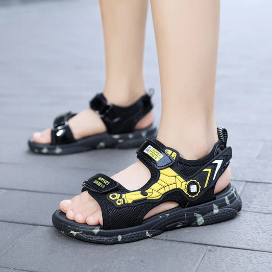 A pair of children's summer open-toe sports sandals, soft and comfortable mech-style flat shoes, sizes 28-40，WK-TX188