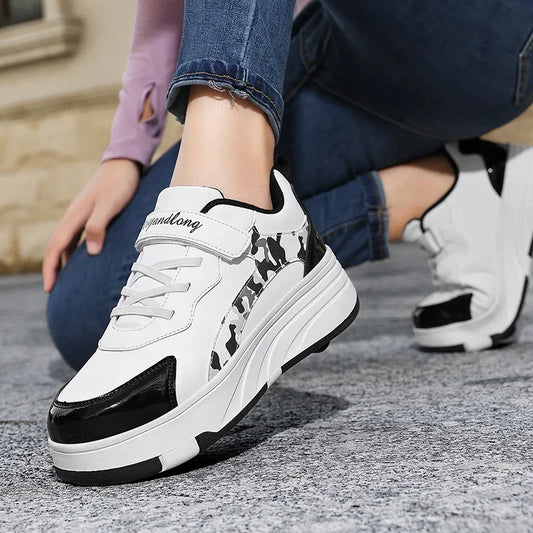 New Roller Skates Sneakers for Children Sports Shoes for Boys Retractable Skates with Removable Sheels Unisex Casual Footwear