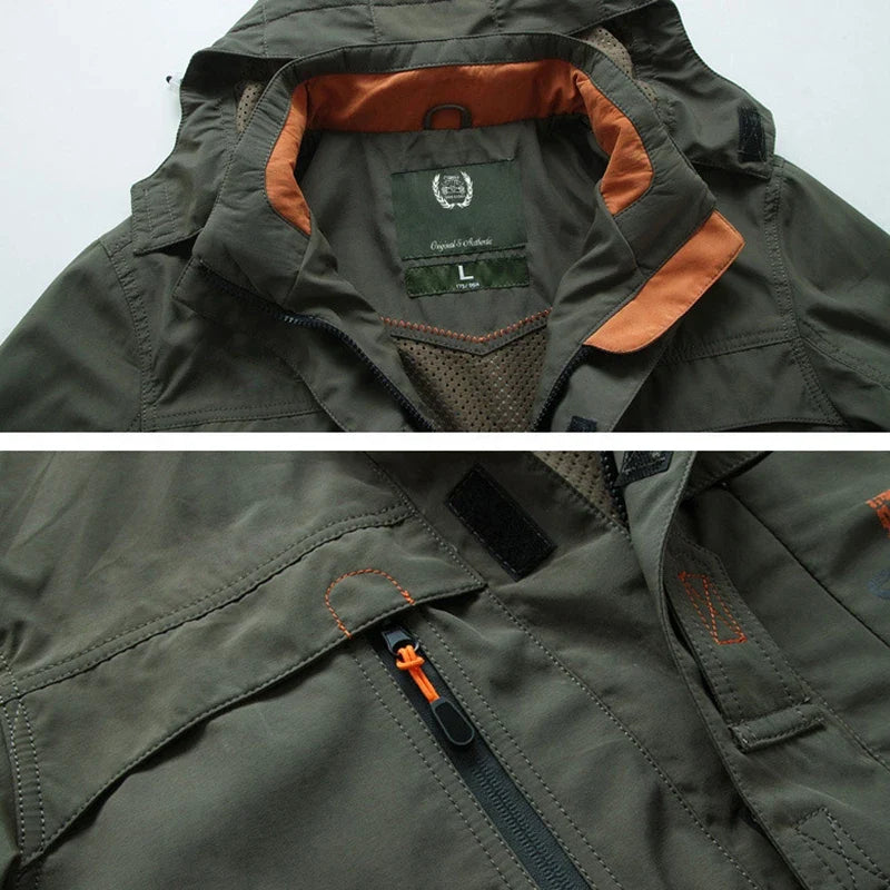 2024 Business Casual Jackets Man Sports Coat Spring Windproof Hooded Jackets Quick Drying Lightweight Outdoor Climbing Outwear