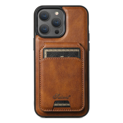 Luxury Magnetic Card Holder Leather 2 in 1 Phone Case For iPhone 17 16 15 14 13 12 Pro Max Plus Air Detachable Stand Phone Cover