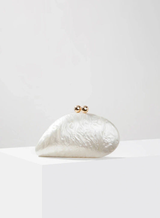 Shell Clutch Bag Acrylic egg clutch bag women wedding evening party cute ivory pearl color purse handbag summer new 2024