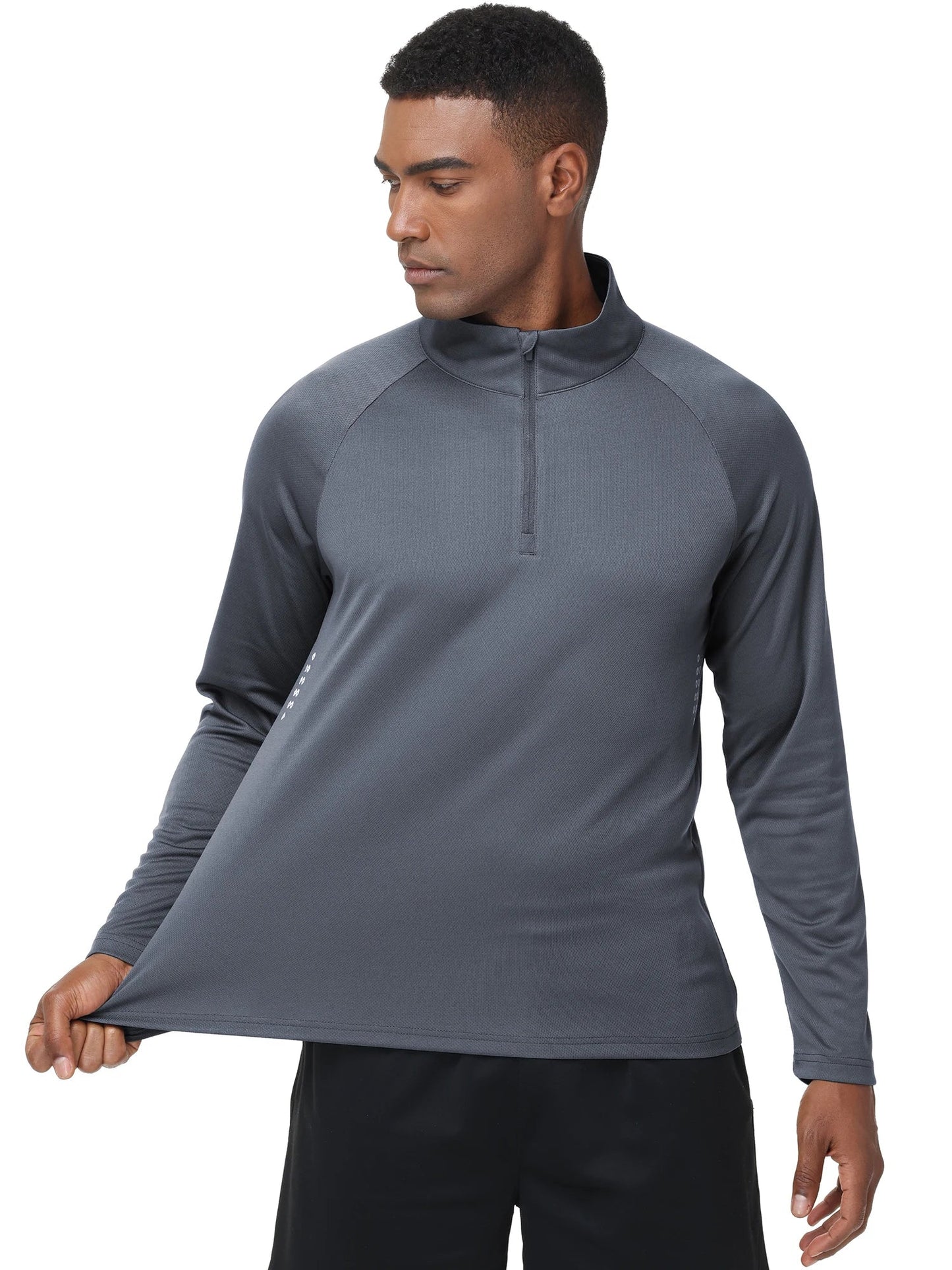 Summer Men UPF 50+ Long Sleeve T-Shirt, Breathable Rash Guard Pullover Tops for Sport Fishing Running Beach Surfing