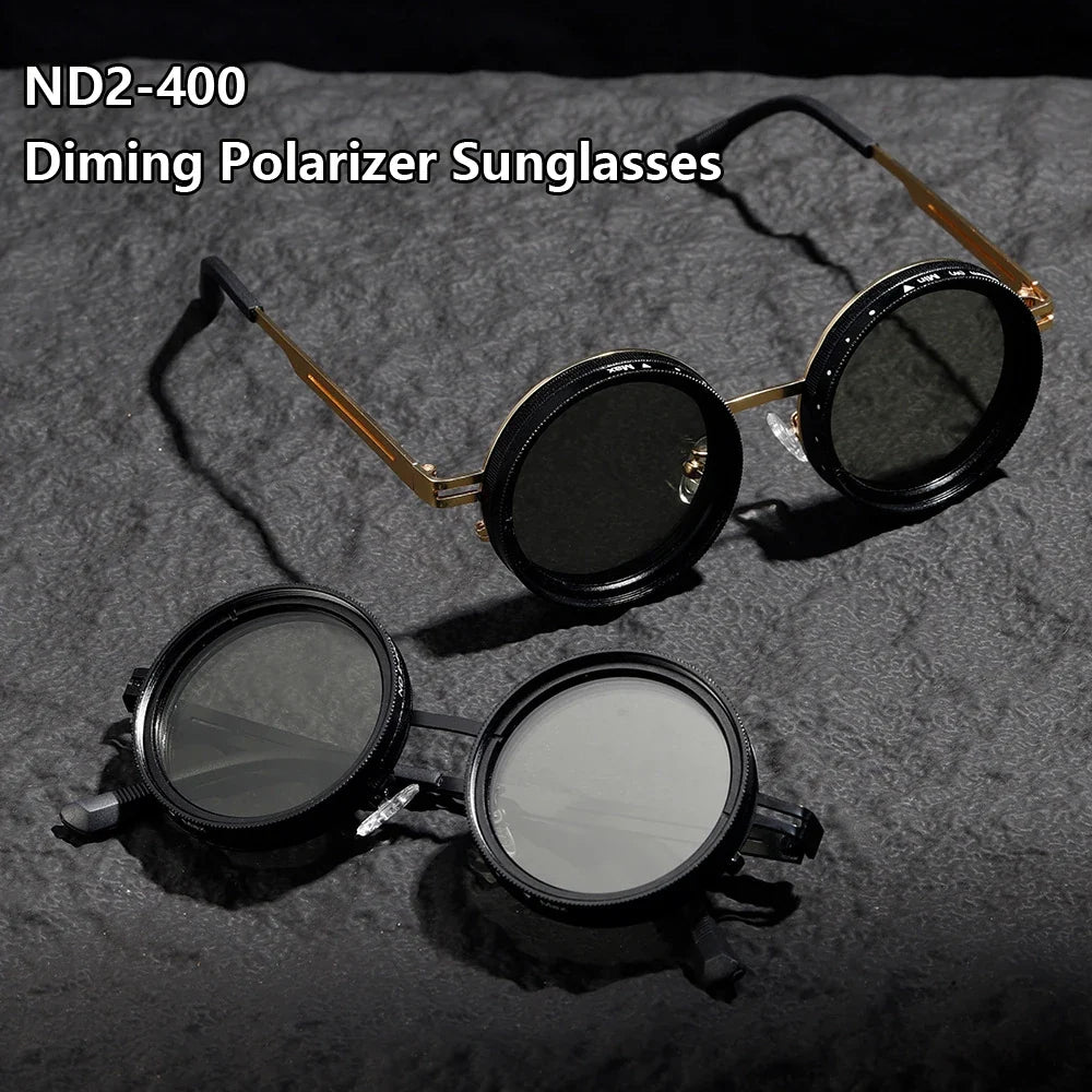 Cycling Glasses 9-level ND2-400 Adjustable Dimming Sunglasses Men Women Sun Glasses Anti UV Polarized Shades ND Filter