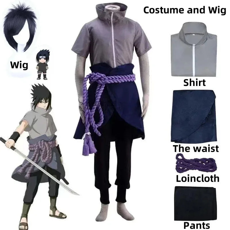 Anime Uchiha Sasuke Cosplay Outfit Halloween Costume Party Role Play Uniform Comic Clothes Outfit