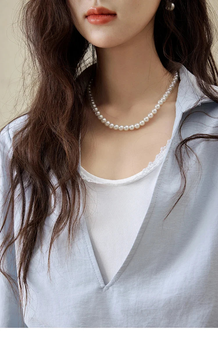 French Spring Shirts Women 2025 Long Sleeve Turn-down Collar Fake Two-piece Blouses Female Splicing Lace Tops MXE16C0783