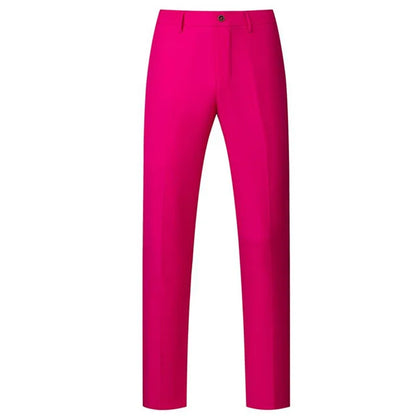 New Men Solid Colour Formal Suit Pants Black / Red / Royal Blue Homme Wedding Office Social Slim Fit Trousers